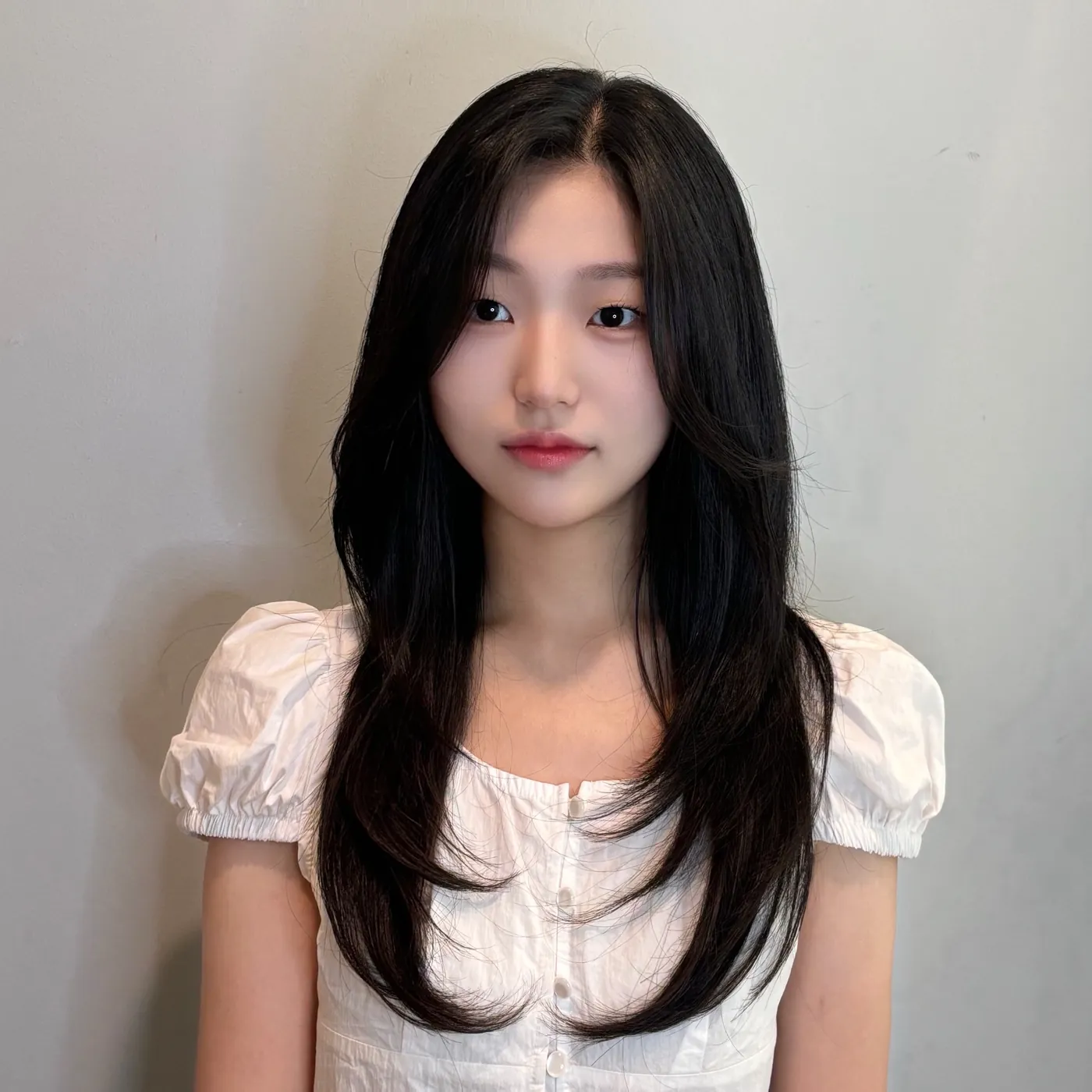 Straight long hair with face-framing layers · RARIEN Gangnam